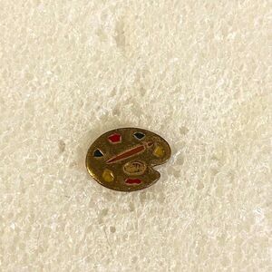 Vintage Gold Tone Artist Palette Lapel Pin Small